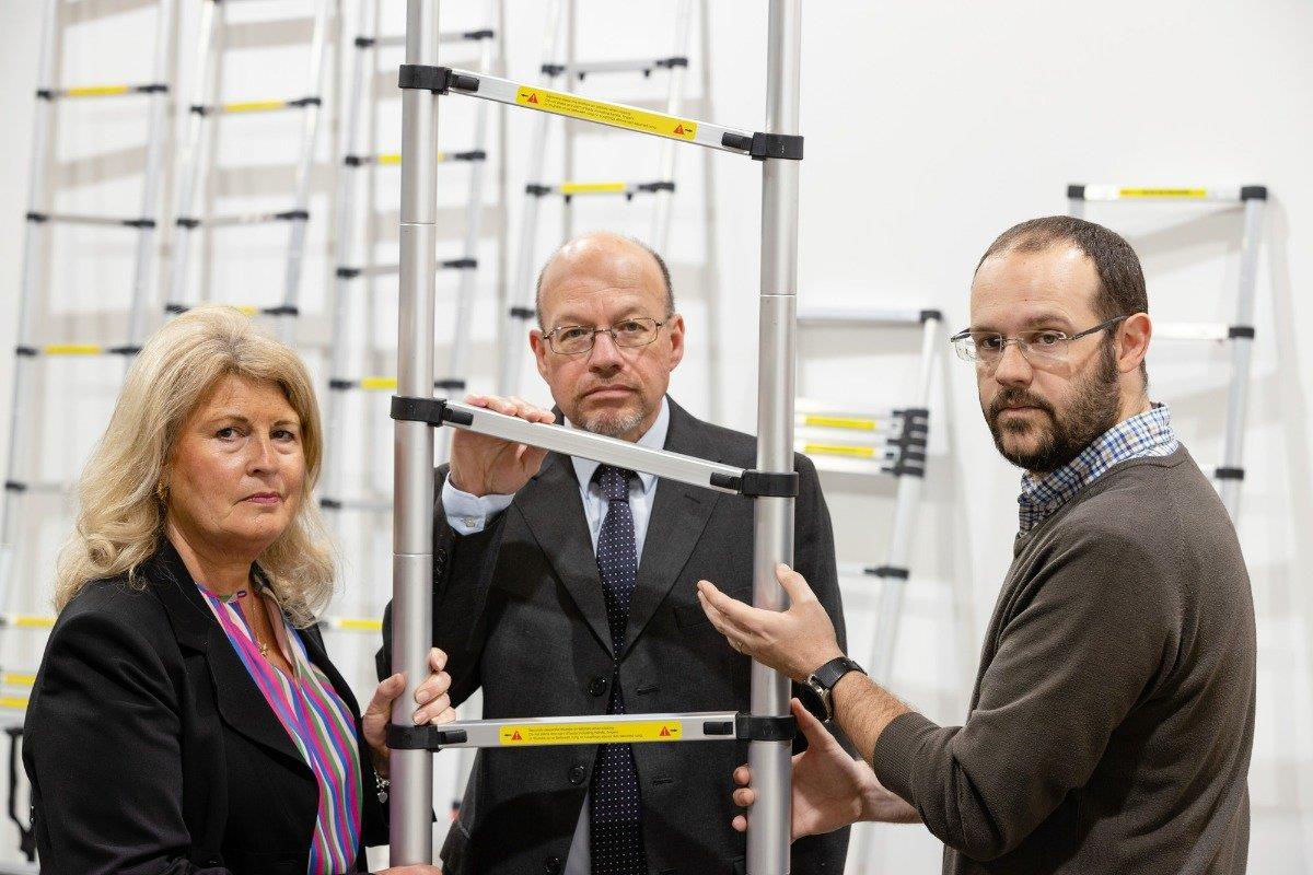 L to R: Gail Hounslea, Chairman of the Ladder Association; Andrew Fayers, Senior Trading Standards Officer, Cambridgeshire County Council; John Darby, General Manager at Ladder Association Test and Research Centre.