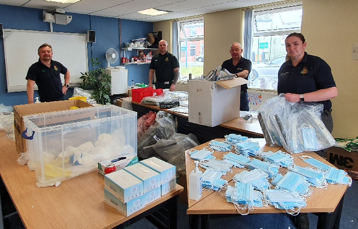 Community First Responders in Greater Manchester support with packing personal protective equipment