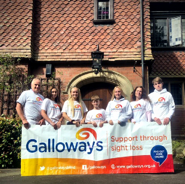 The Booth family get ready for their challenge. Left to right: Simon, Grace, Beatrice, Arthur, Scarlett-Tillie, Jill and Harry.